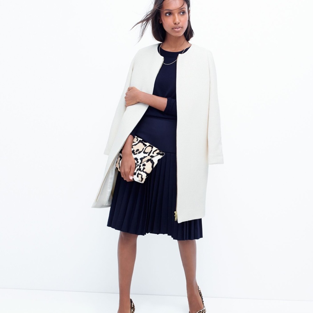 J. Crew Double Cloth Collarless Coat